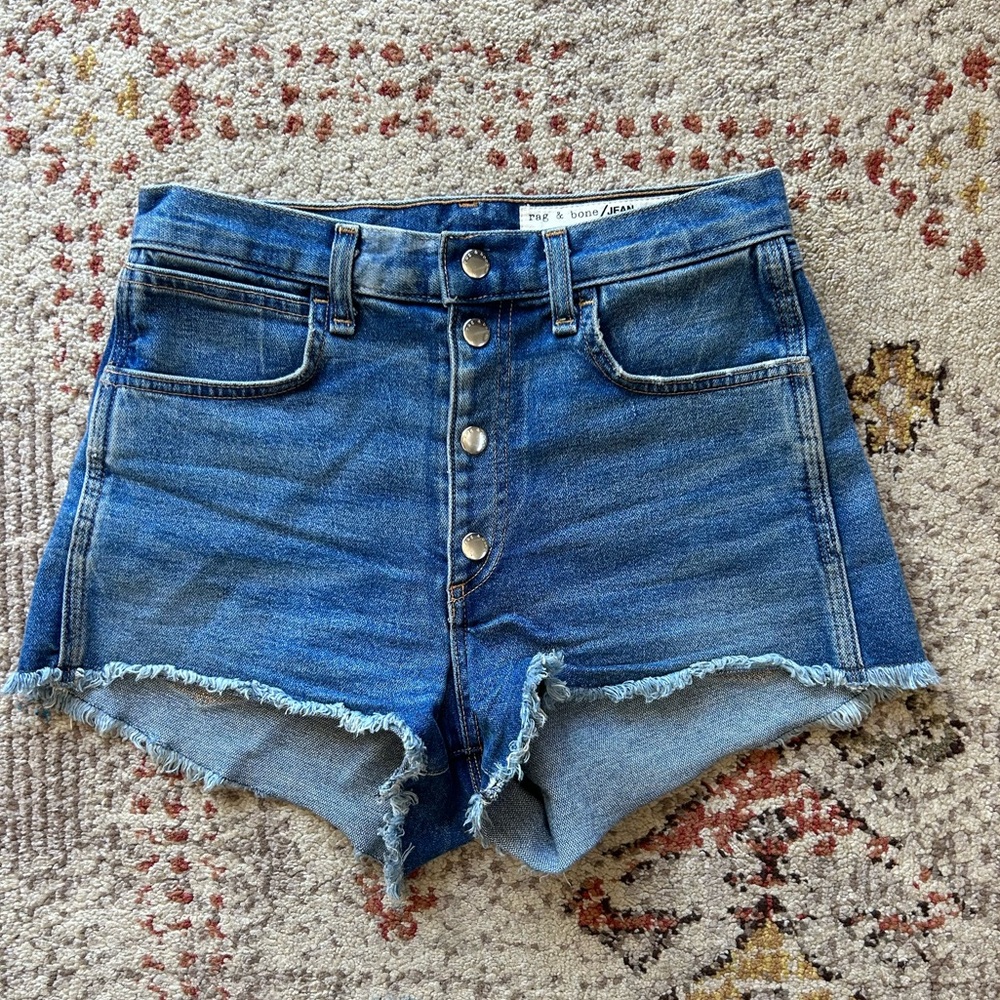 Rag & Bone Snap-Fly Denim Cutoff Shorts size 25